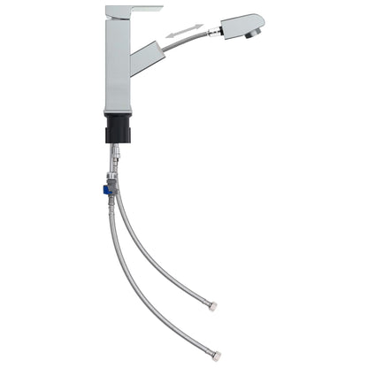 Bathroom Basin Faucet with Pull-out Function Chromed Finish 157x172 mm - OLBRIT