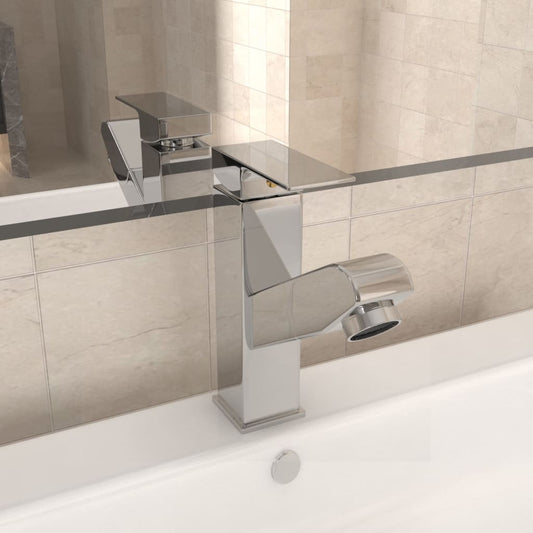 Bathroom Basin Faucet with Pull-out Function Chromed Finish 157x172 mm - OLBRIT
