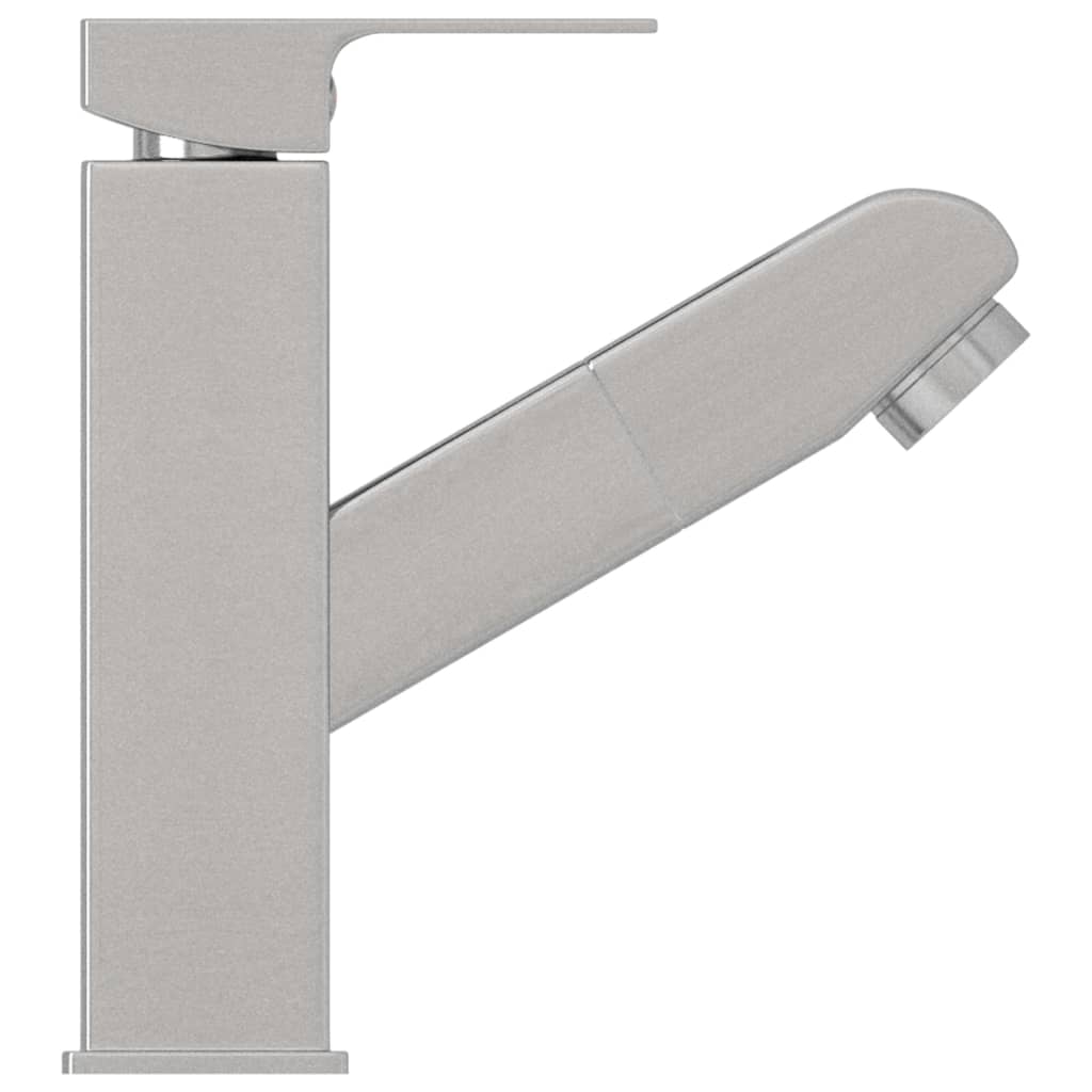Bathroom Basin Faucet with Pull-out Function Silver 157x172 mm - OLBRIT
