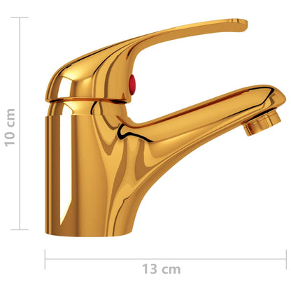 Basin Mixer Tap Gold 13x10 cm - OLBRIT