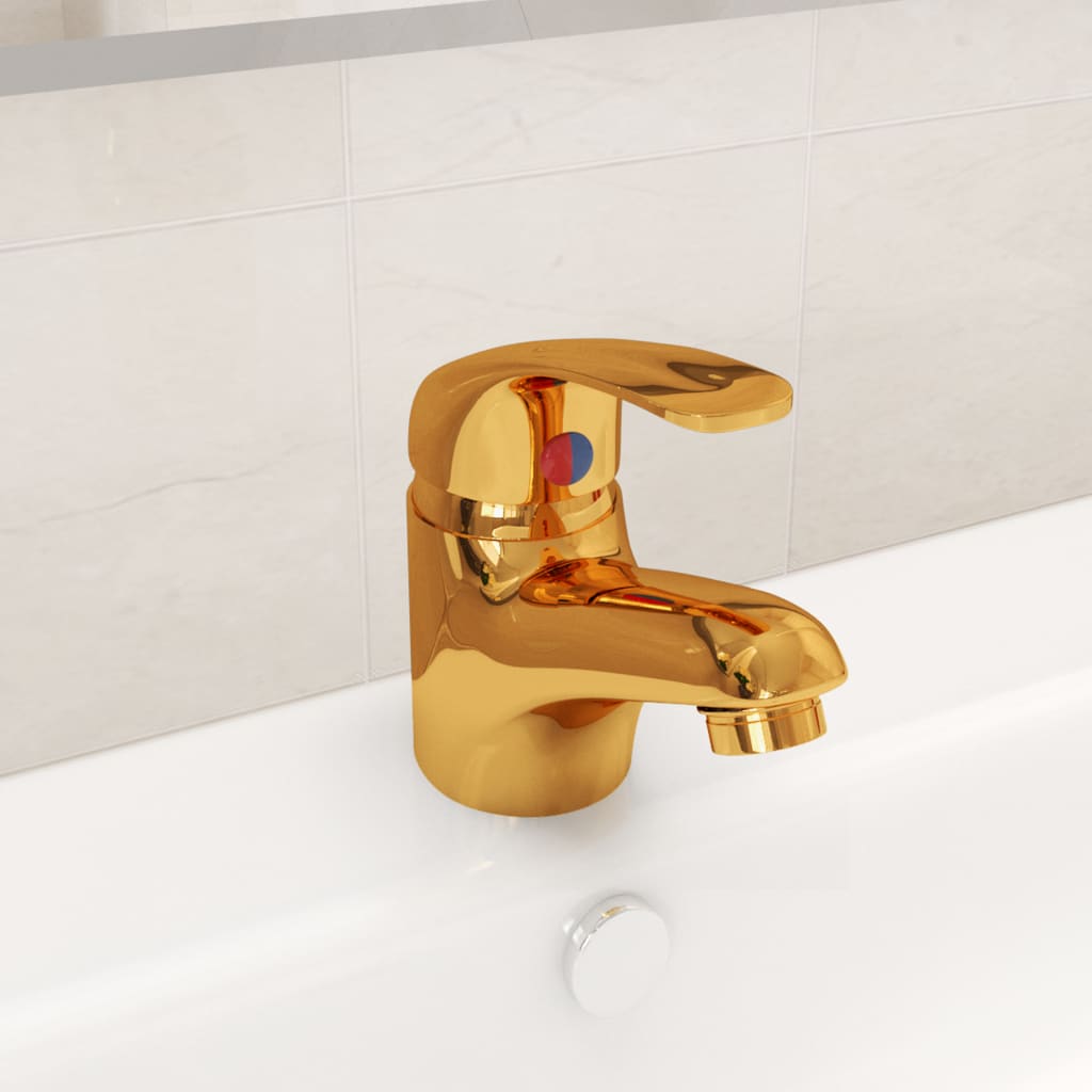 Basin Mixer Tap Gold 13x10 cm - OLBRIT