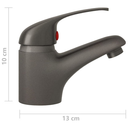 Basin Mixer Tap Grey 13x10 cm - OLBRIT