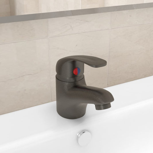 Basin Mixer Tap Grey 13x10 cm - OLBRIT