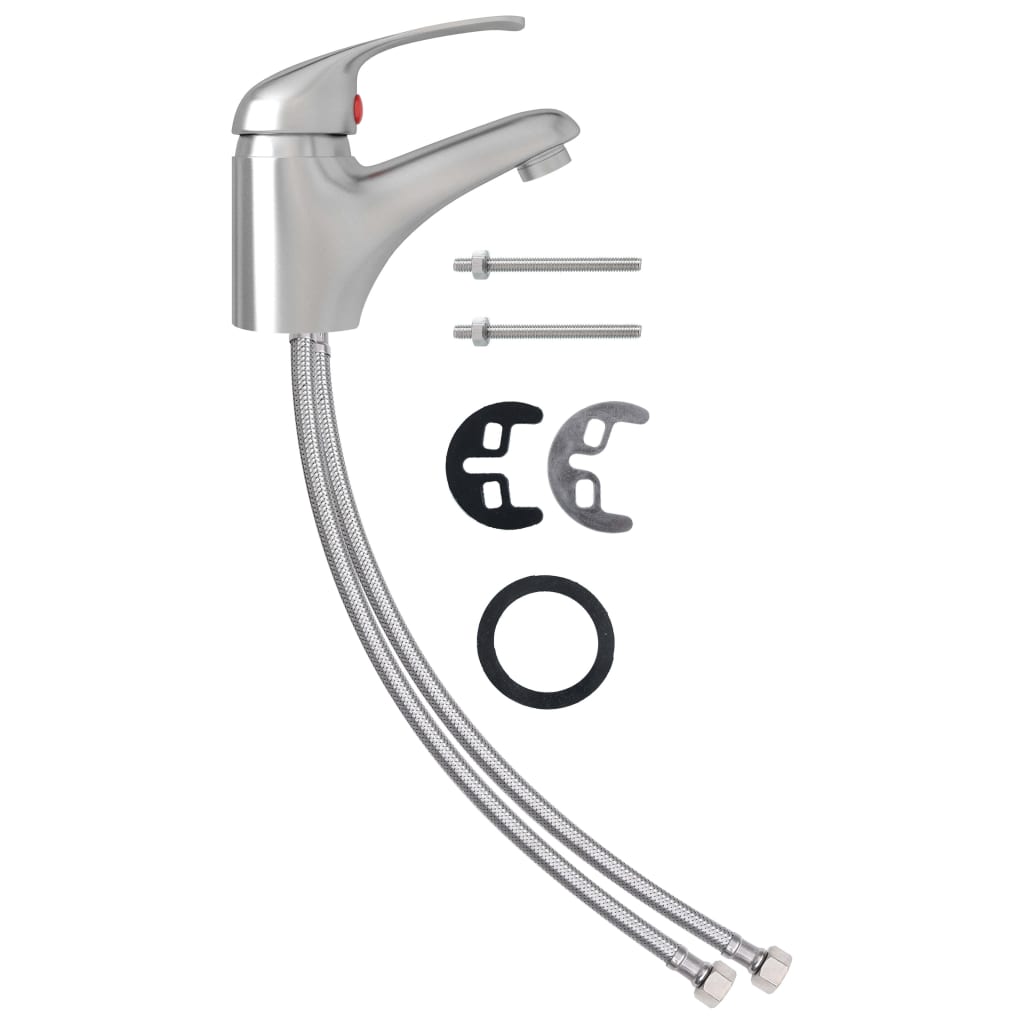 Basin Mixer Tap Silver 13x10 cm - OLBRIT