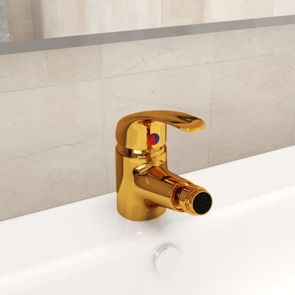 Bathroom Bidet Mixer Tap Gold 13x12 cm - OLBRIT