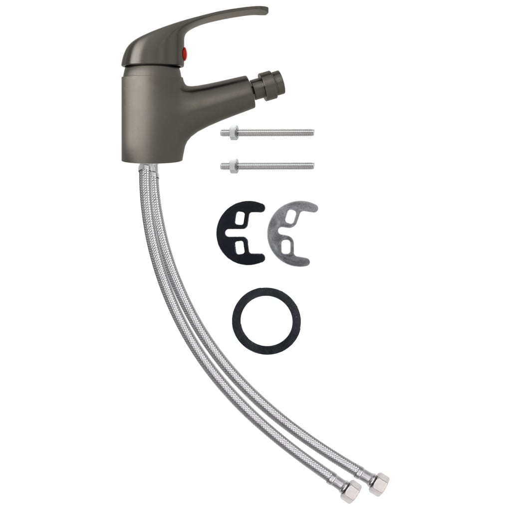 Bathroom Bidet Mixer Tap Grey 13x12 cm - OLBRIT