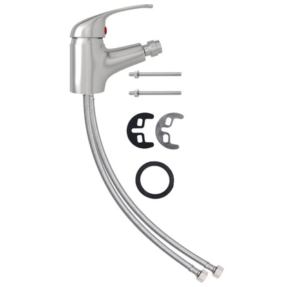 Bathroom Bidet Mixer Tap Silver 13x12 cm - OLBRIT