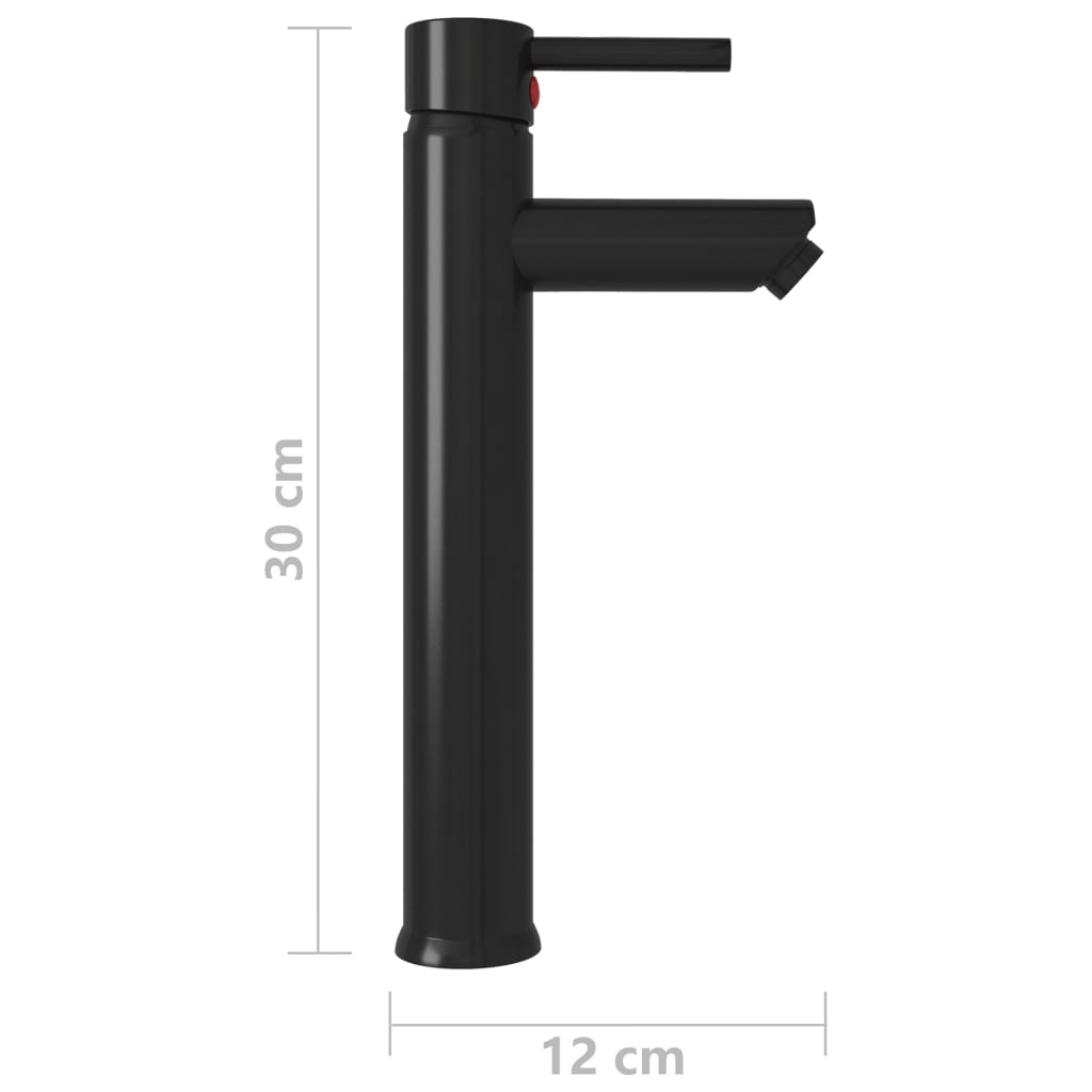 Bathroom Mixer Tap Black 12x30 cm - OLBRIT