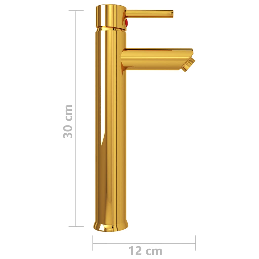 Bathroom Mixer Tap Gold 12x30 cm - OLBRIT