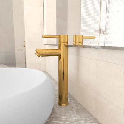 Bathroom Mixer Tap Gold 12x30 cm - OLBRIT