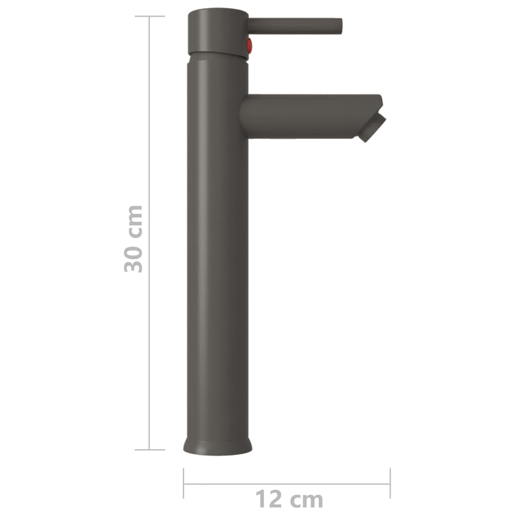 Bathroom Mixer Tap Grey 12x30 cm - OLBRIT