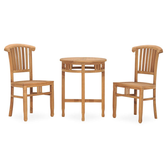 vidaXL 3 Piece Garden Dining Set Solid Teak Wood - OLBRIT