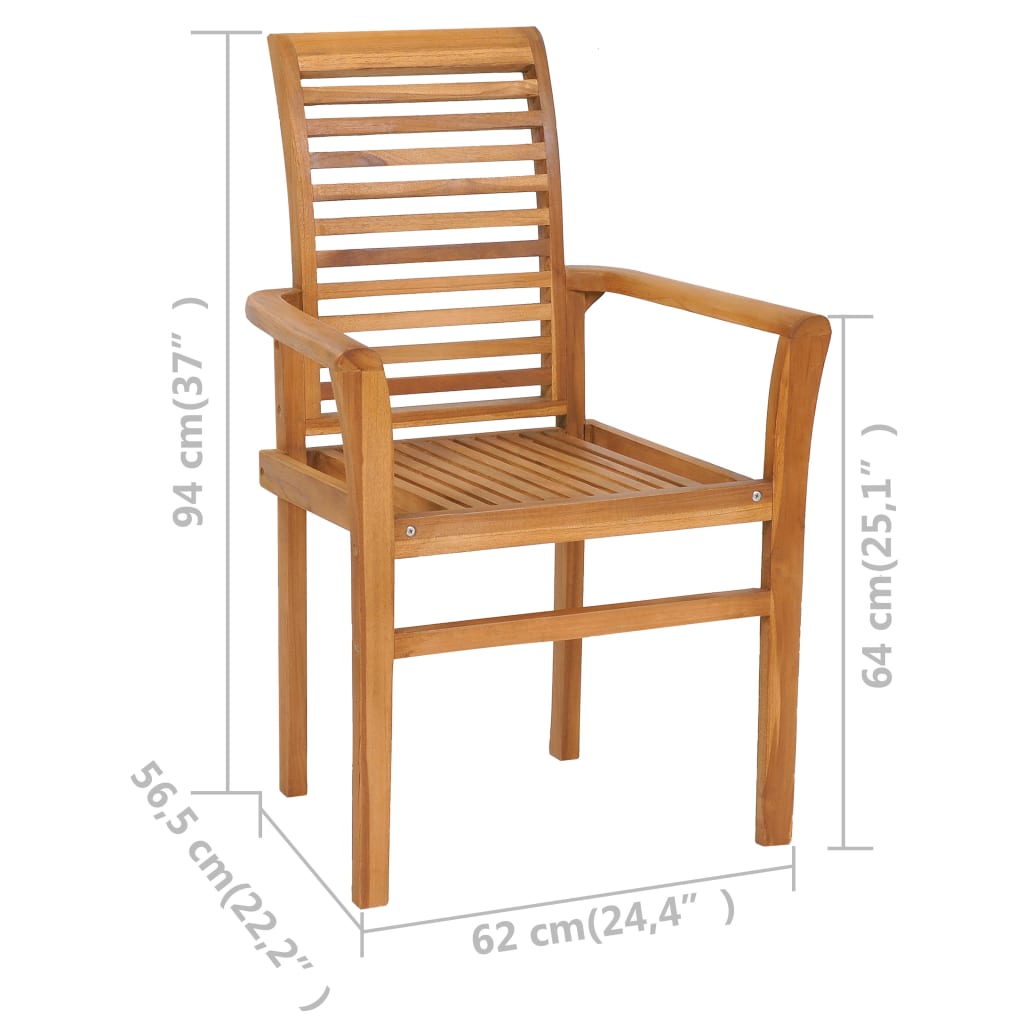 7 Piece Garden Dining Set Solid Teak Wood - OLBRIT