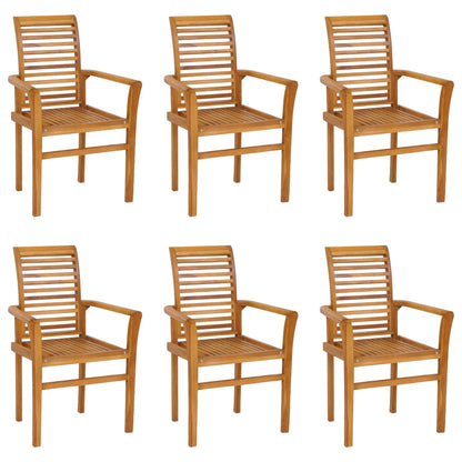 7 Piece Garden Dining Set Solid Teak Wood - OLBRIT
