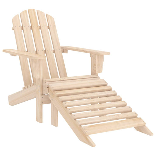 Garden Adirondack Chair with Ottoman Solid Fir Wood - OLBRIT