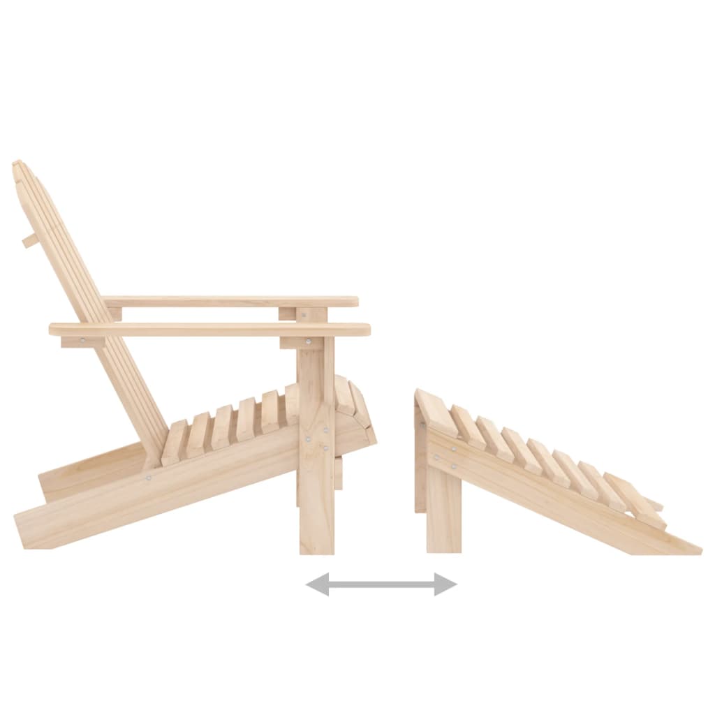 Garden Adirondack Chair with Ottoman Solid Fir Wood - OLBRIT