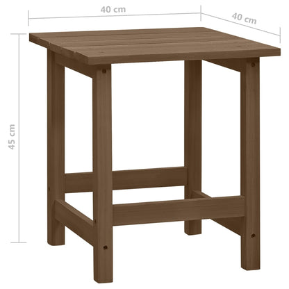 Garden Adirondack Chair with Table Solid Fir Wood Brown - OLBRIT