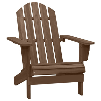 Garden Adirondack Chair with Table Solid Fir Wood Brown - OLBRIT