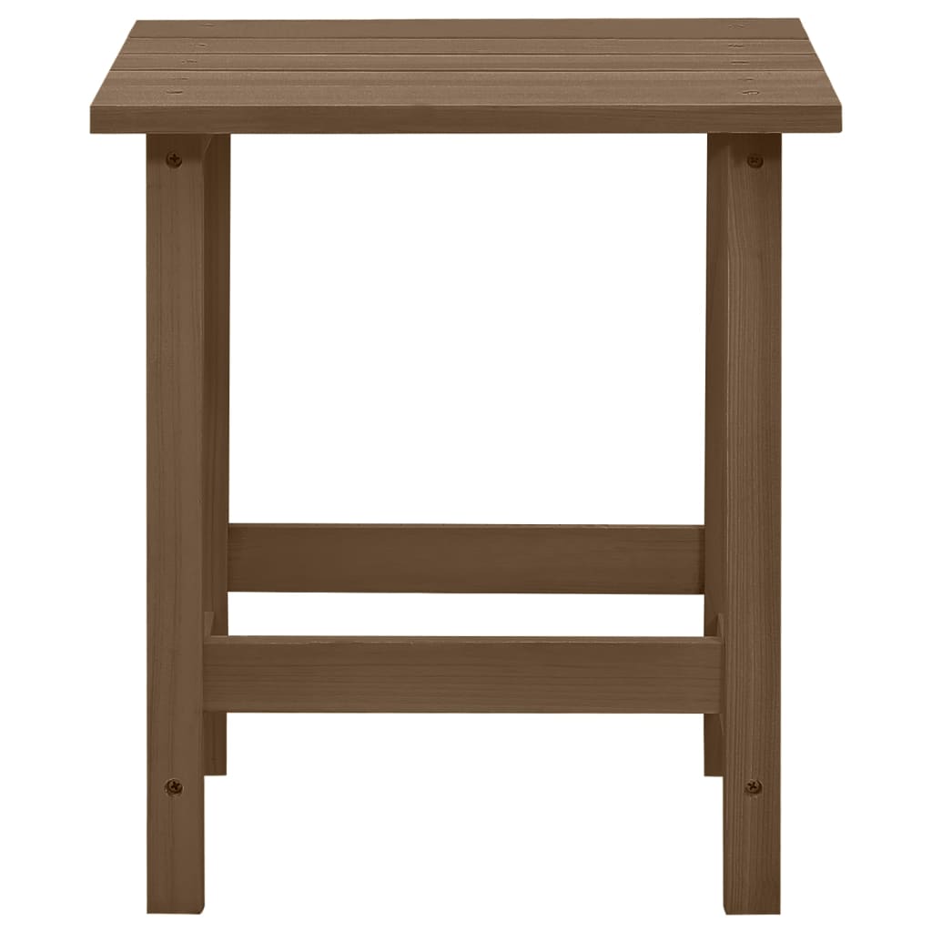 Garden Adirondack Chair with Table Solid Fir Wood Brown - OLBRIT