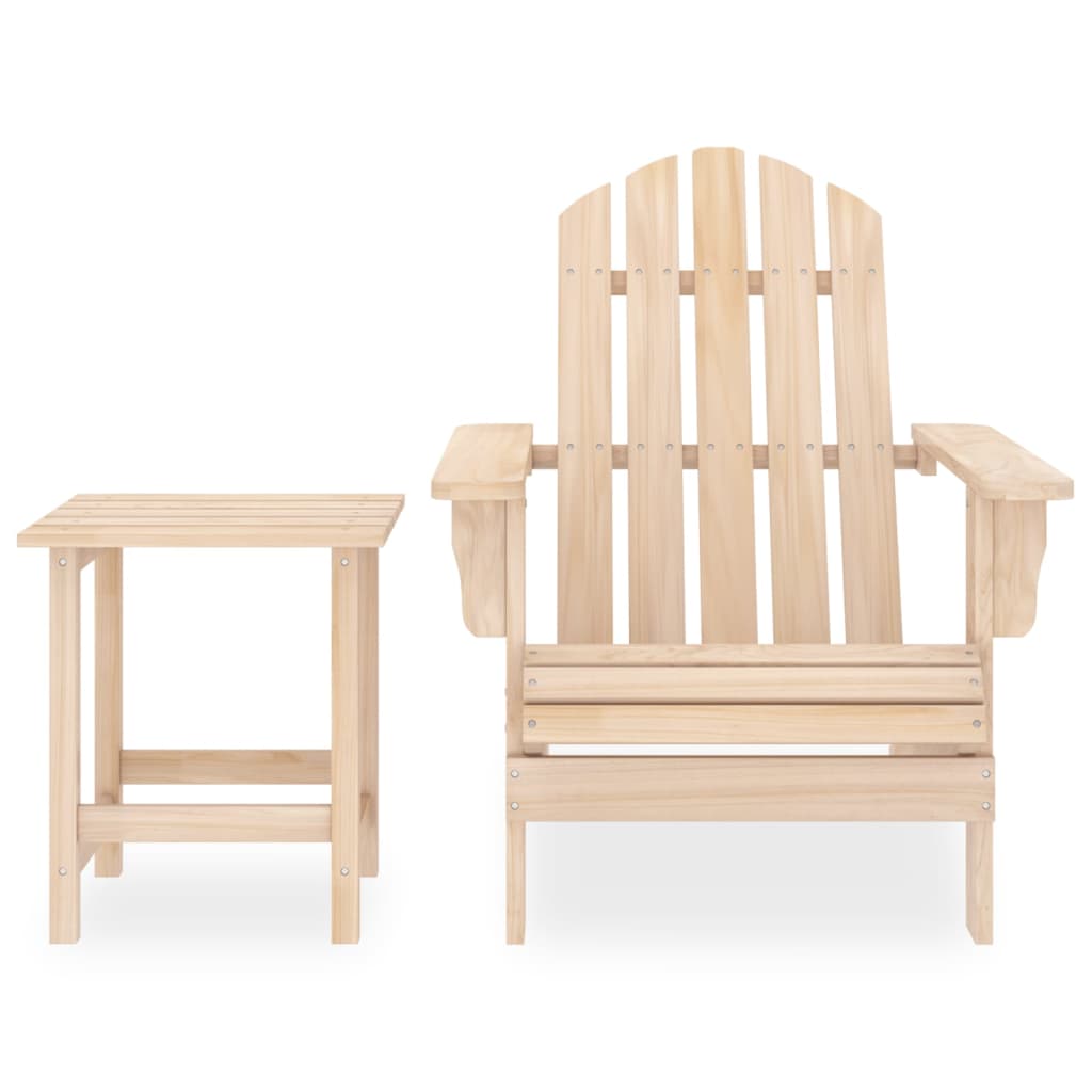 Garden Adirondack Chair with Table Solid Fir Wood - OLBRIT