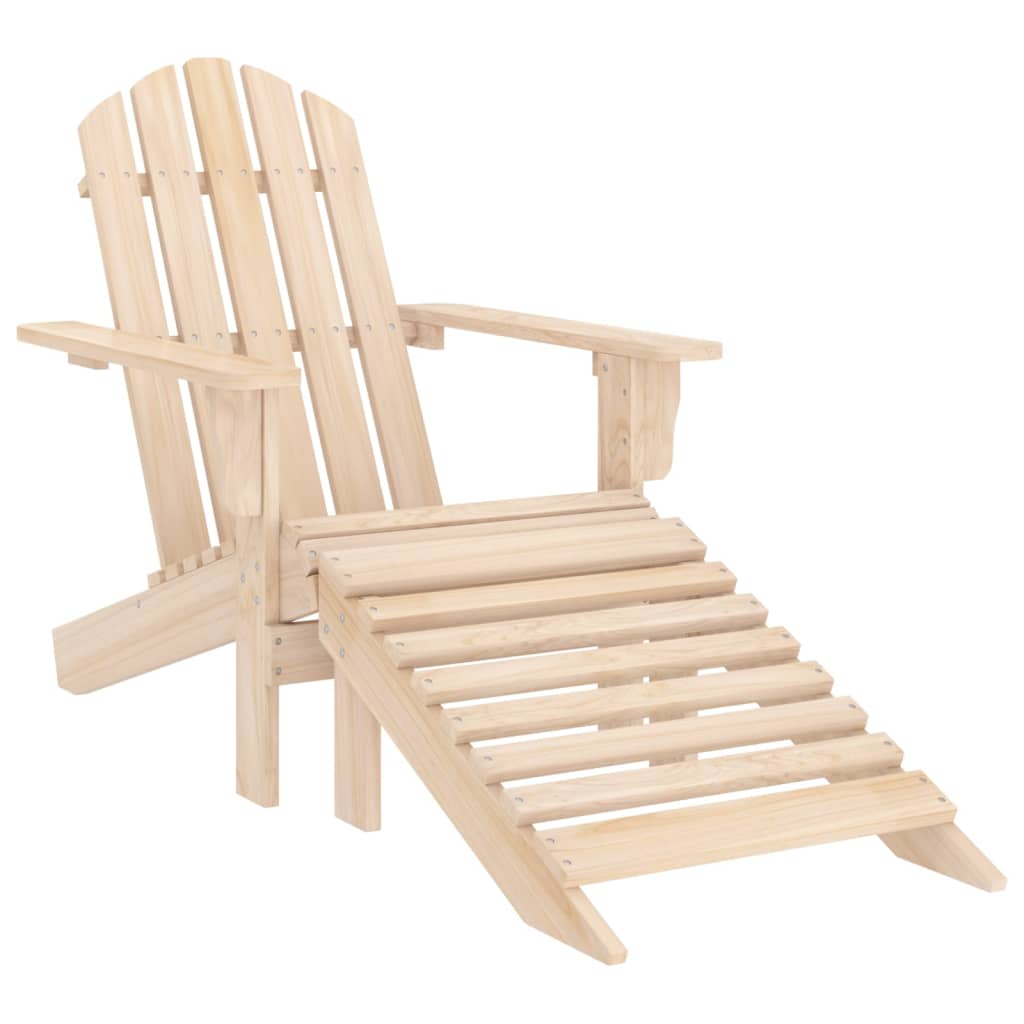 Garden Adirondack Chair with Ottoman and Table Solid Fir Wood - OLBRIT