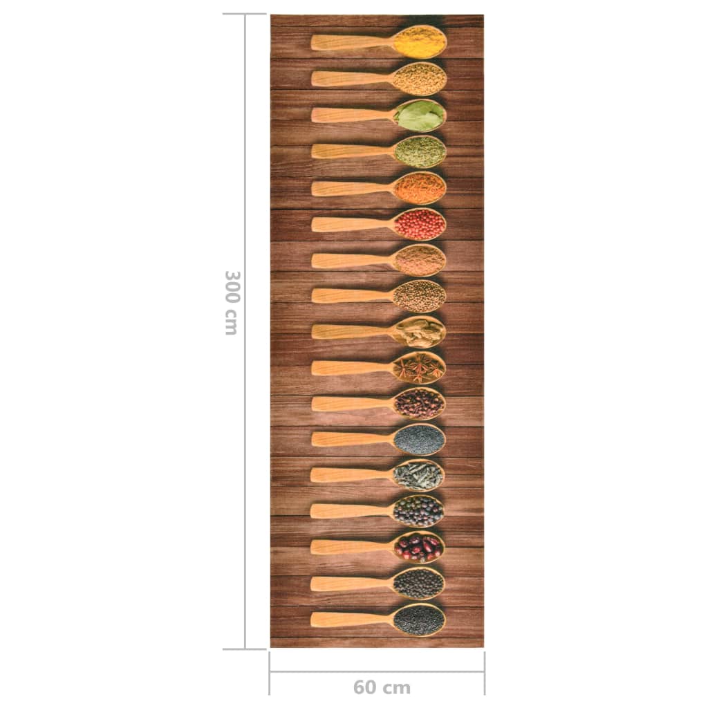 Kitchen Carpet Washable Spoons 60x300 cm - OLBRIT