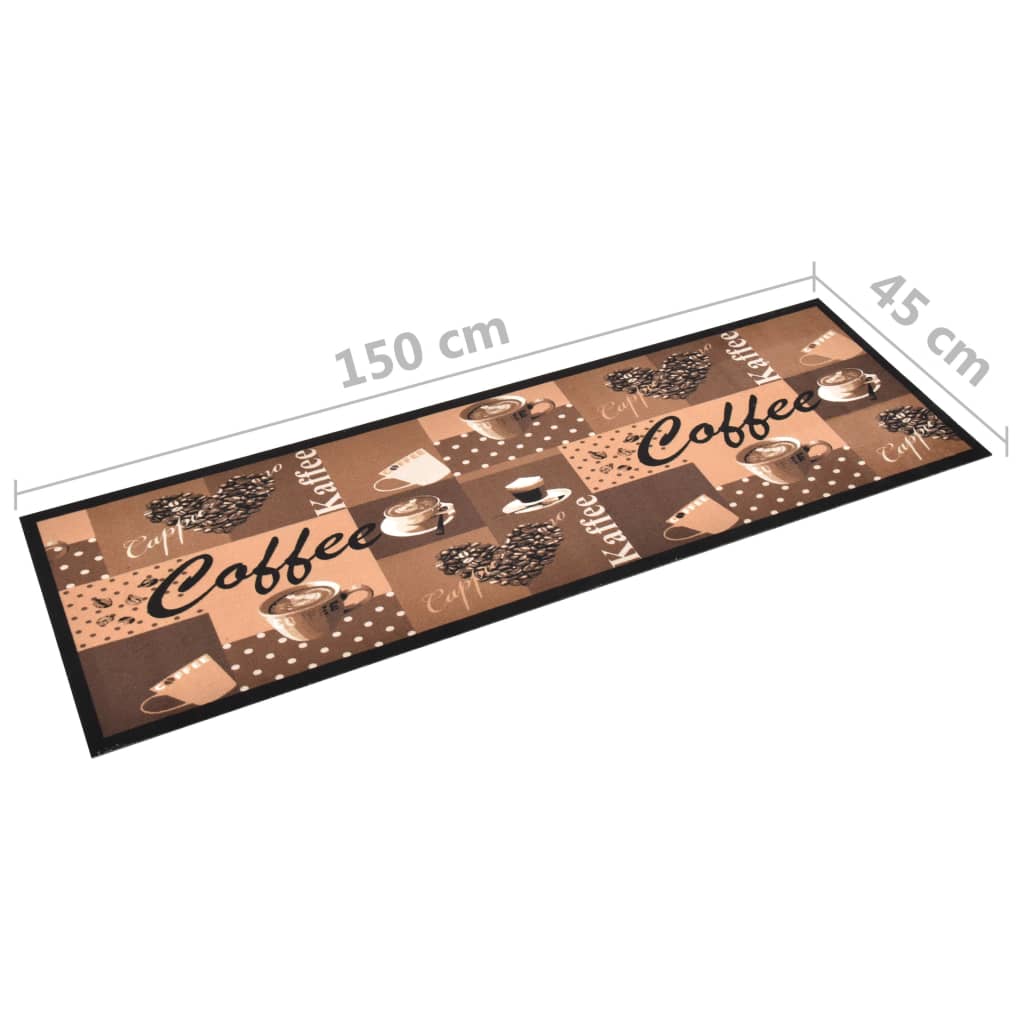 Kitchen Carpet Washable Coffee brown 45x150 cm - OLBRIT