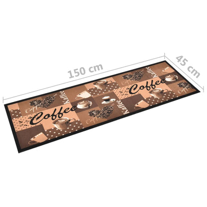 Kitchen Carpet Washable Coffee brown 45x150 cm - OLBRIT