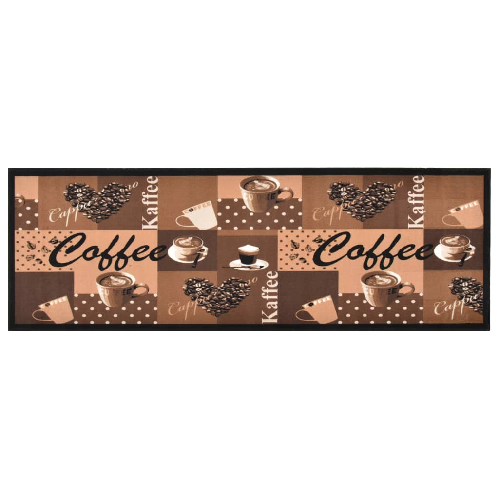 Kitchen Carpet Washable Coffee brown 60x180 cm - OLBRIT