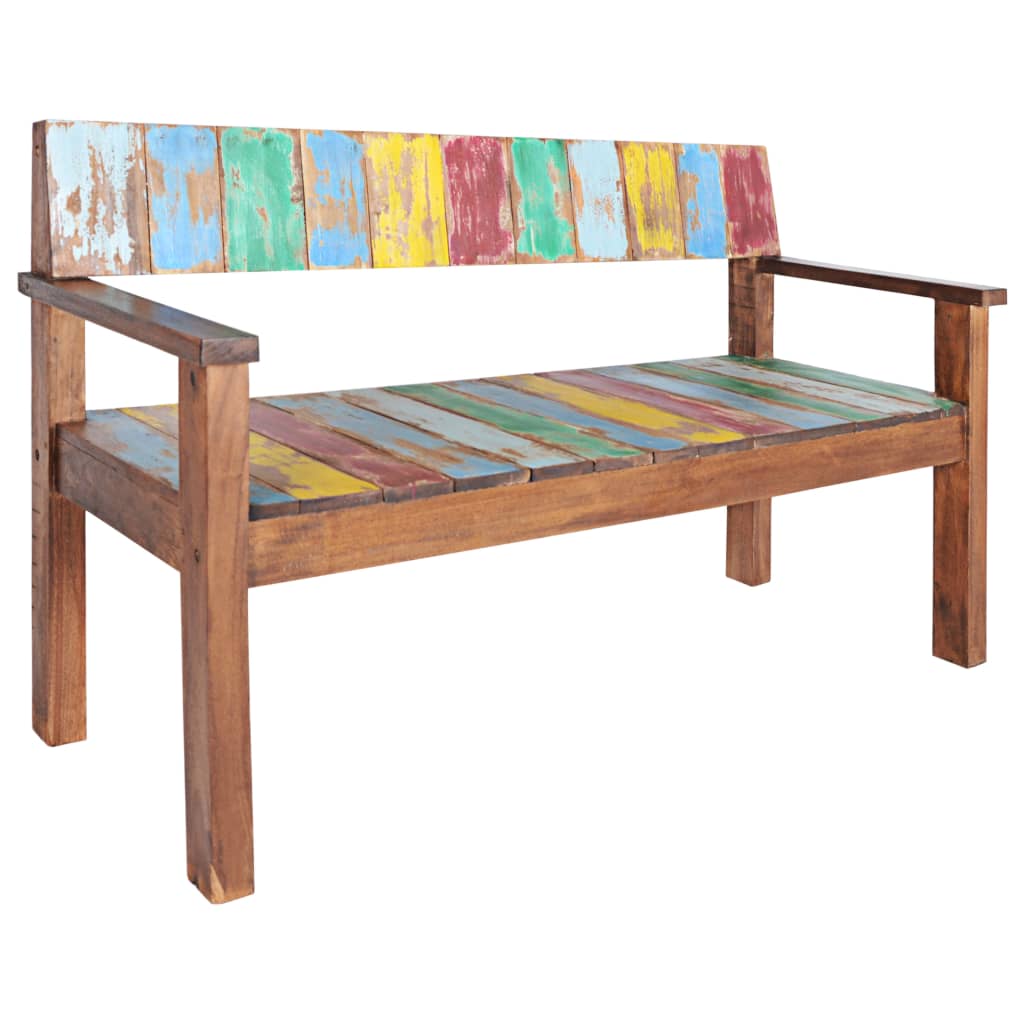 Bench 115 cm Solid Reclaimed Wood - OLBRIT