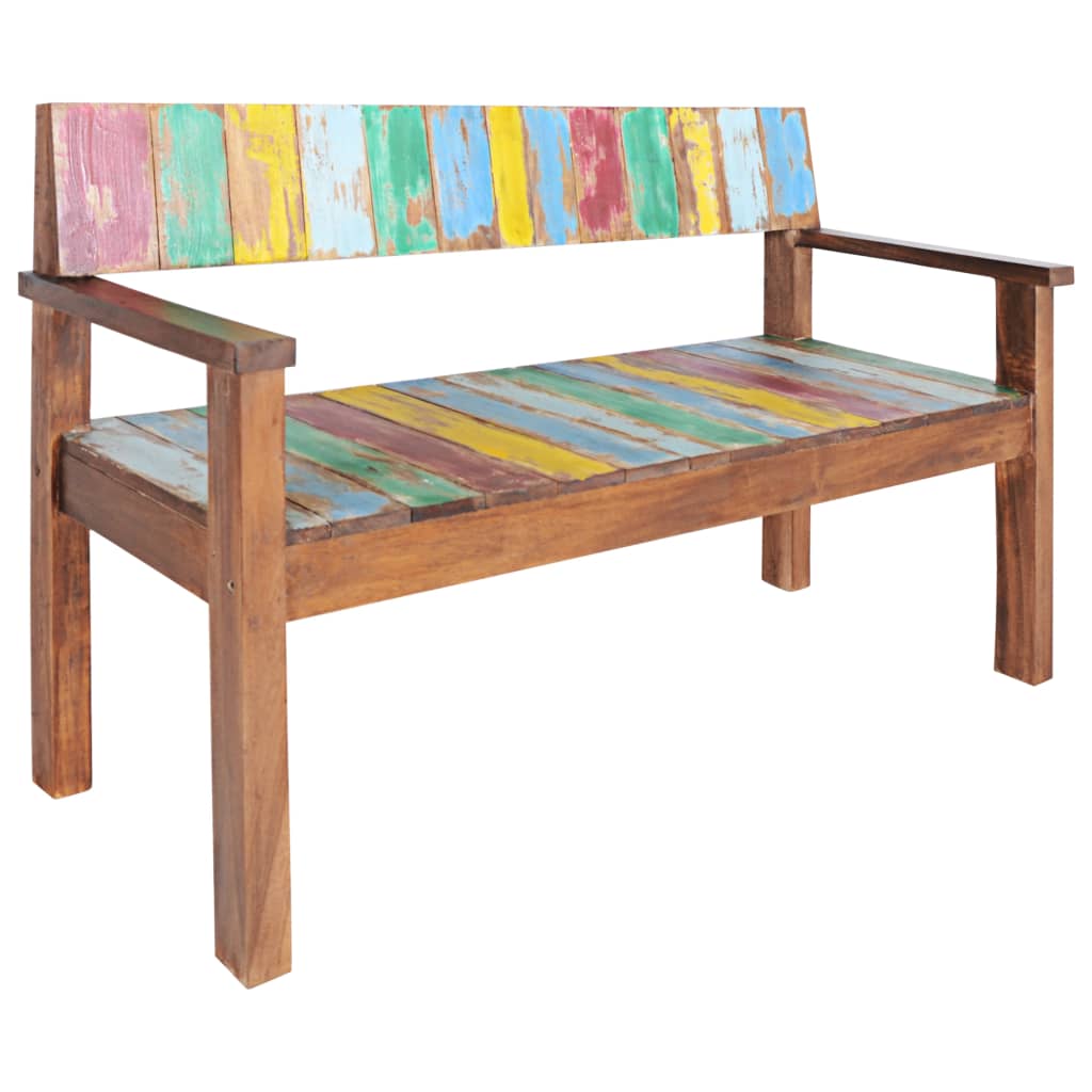 Bench 115 cm Solid Reclaimed Wood - OLBRIT