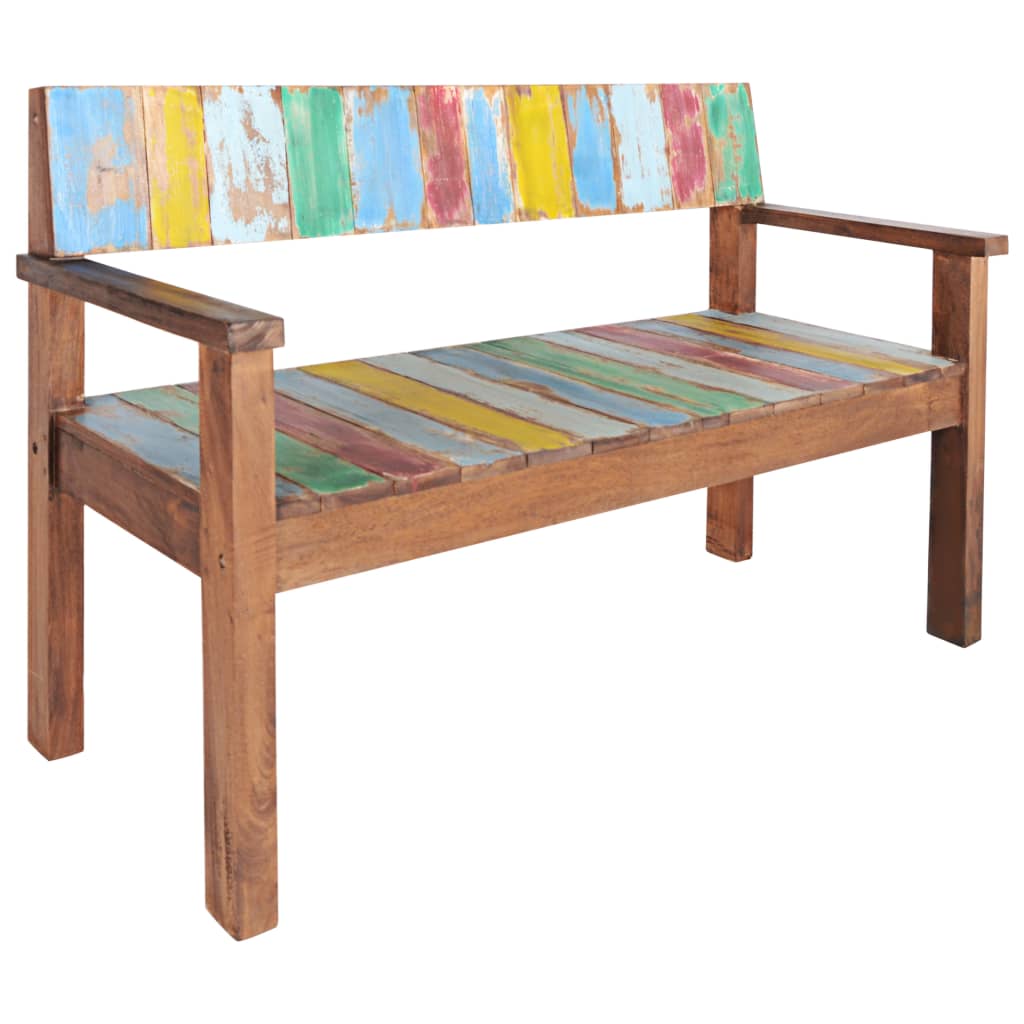 Bench 115 cm Solid Reclaimed Wood - OLBRIT