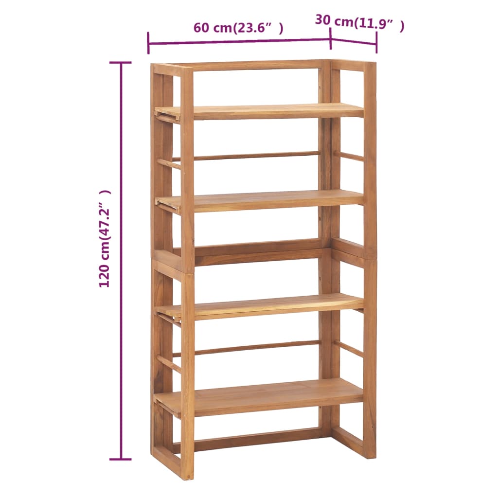vidaXL Shelving Unit 60x30x120 cm Solid Teak Wood - OLBRIT