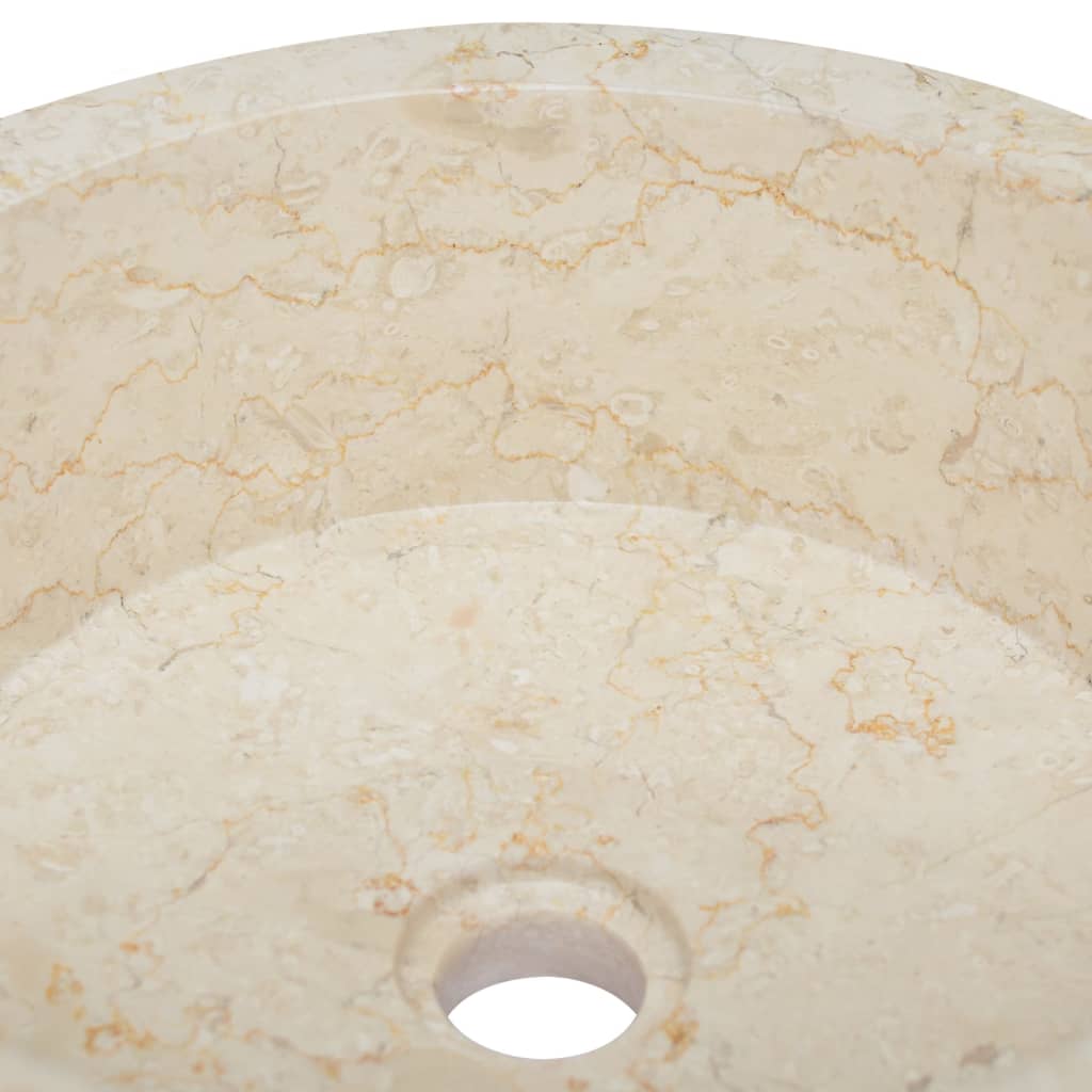 Cream Round Marble Wash Basin | OLBRIT