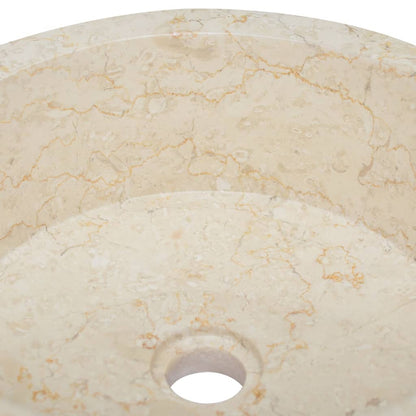 Cream Round Marble Wash Basin | OLBRIT