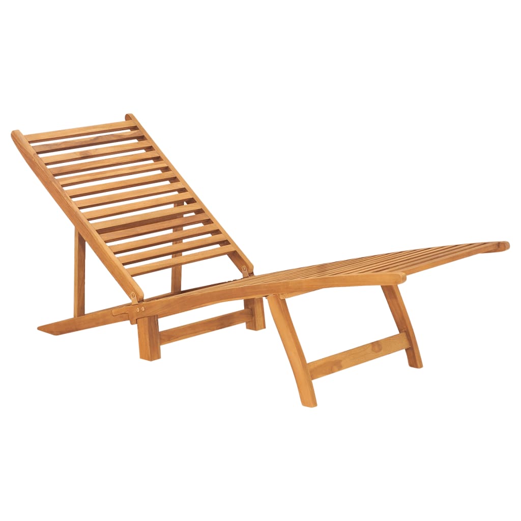 Sun Lounger Solid Teak Wood - OLBRIT