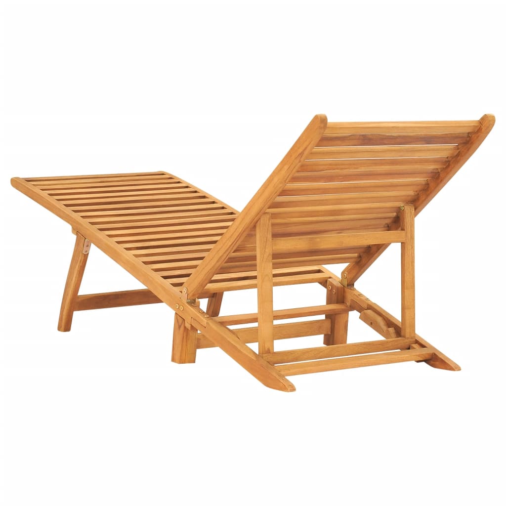 Sun Lounger Solid Teak Wood - OLBRIT