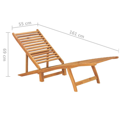 Sun Lounger Solid Teak Wood - OLBRIT