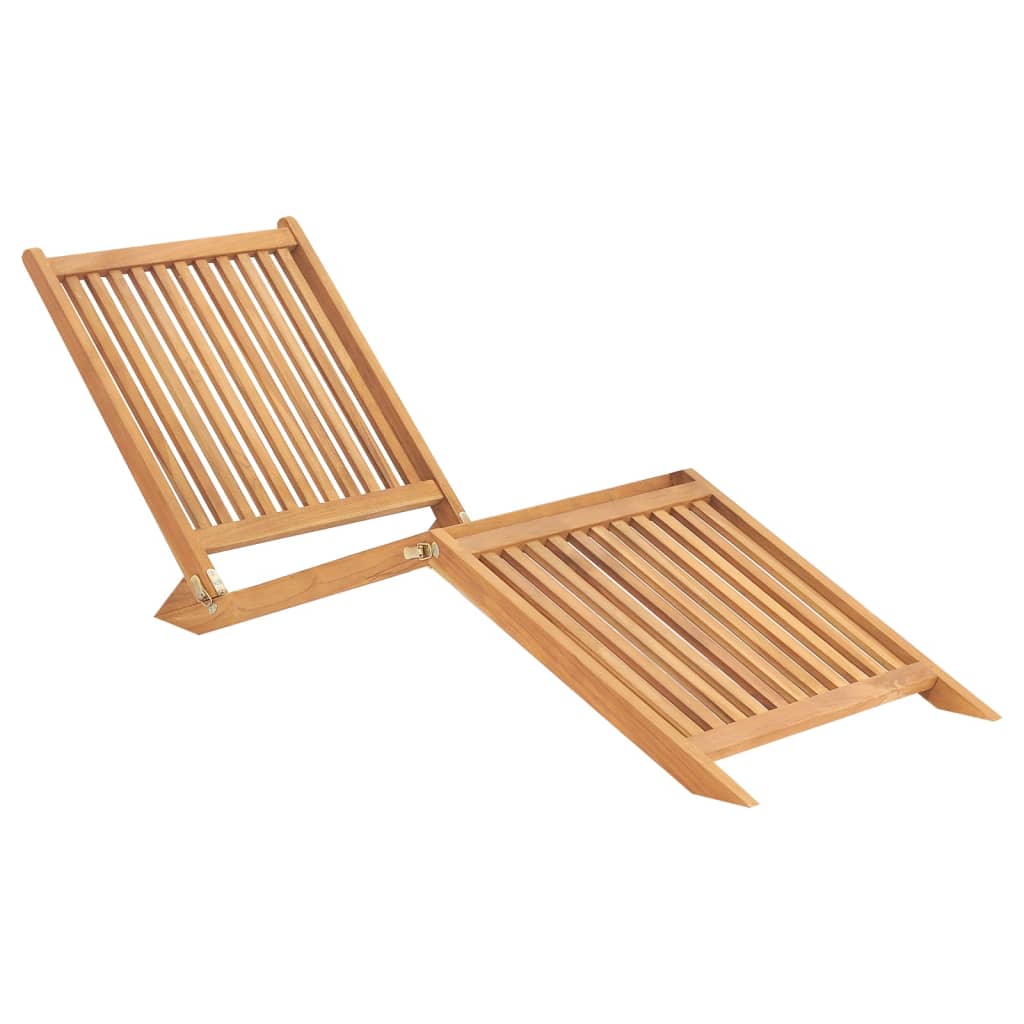 Sun Lounger Solid Teak Wood - OLBRIT