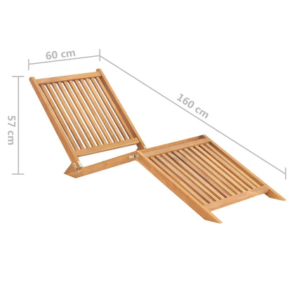 Sun Lounger Solid Teak Wood - OLBRIT