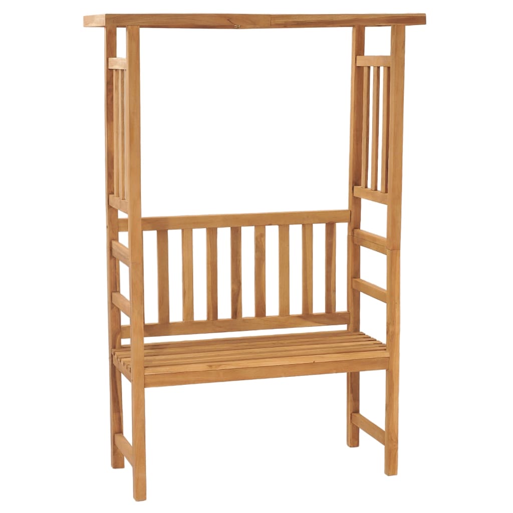 vidaXL Garden Bench with Pergola 115 cm Solid Teak Wood - OLBRIT