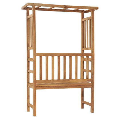 vidaXL Garden Bench with Pergola 115 cm Solid Teak Wood - OLBRIT