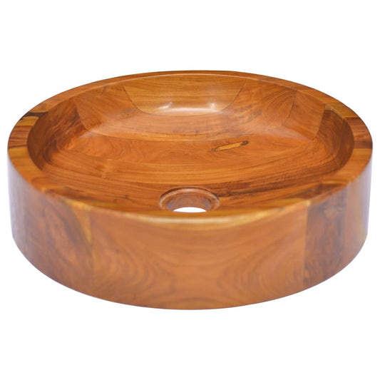 Basin Solid Teak Wood Φ40x10 cm - OLBRIT