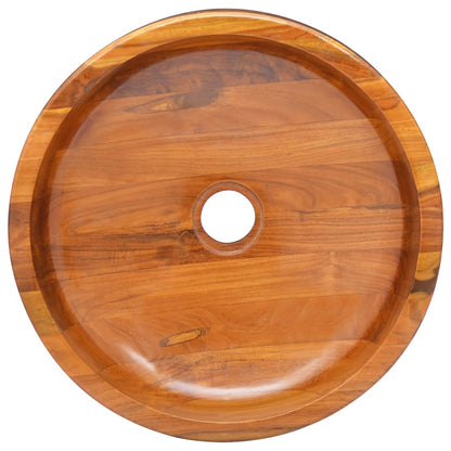 Basin Solid Teak Wood Φ40x10 cm - OLBRIT