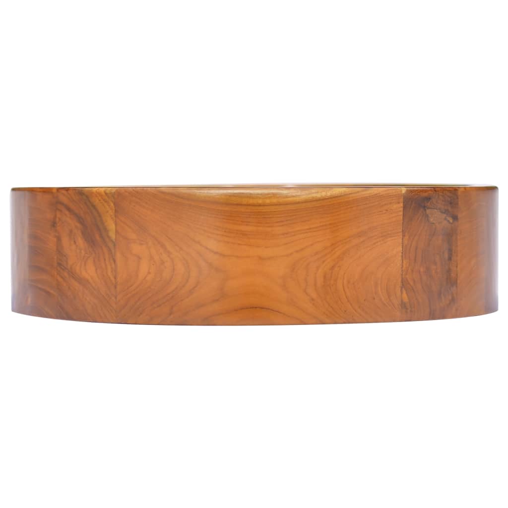 Basin Solid Teak Wood Φ40x10 cm - OLBRIT