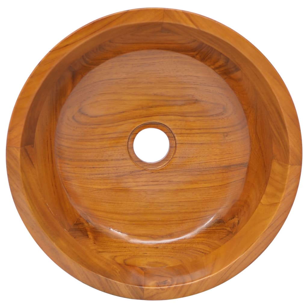 Basin Solid Teak Wood Φ40x10 cm - OLBRIT