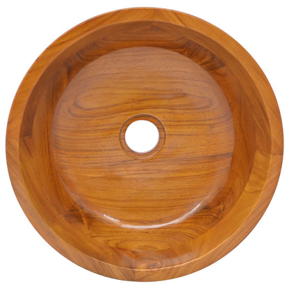 Basin Solid Teak Wood Φ40x10 cm - OLBRIT