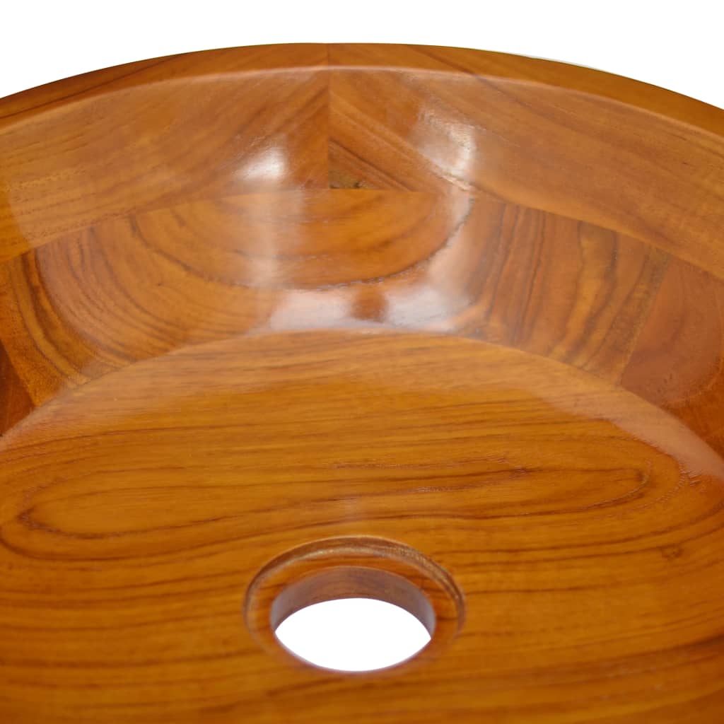 Basin Solid Teak Wood Φ40x10 cm - OLBRIT
