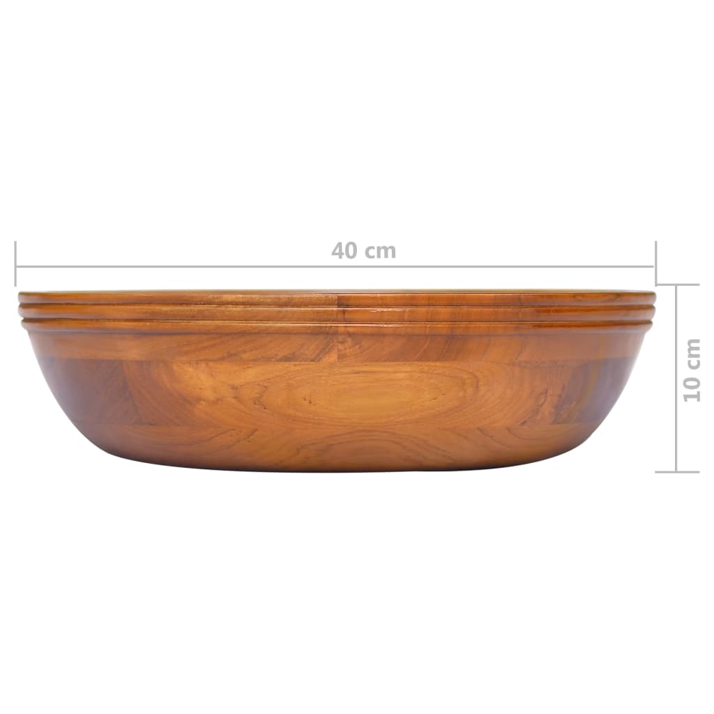 Basin Solid Teak Wood Φ40x10 cm - OLBRIT