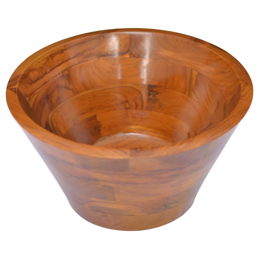 Basin Solid Teak Wood Φ40x20 cm - OLBRIT